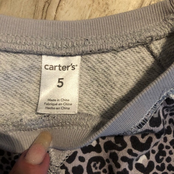 Carters leopard print sweatshirt with pockets. EUC - Picture 2 of 3